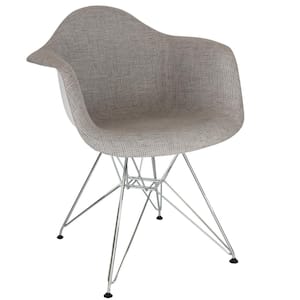 Willow Grey Polyester Fabric Arm Chair
