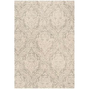 Abstract Gray/Ivory 5 ft. x 8 ft. Medallion Area Rug