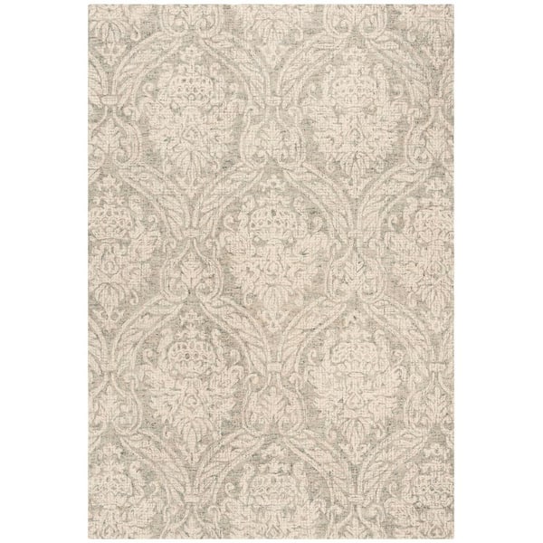 SAFAVIEH Abstract Gray/Ivory 6 ft. x 9 ft. Damask Area Rug