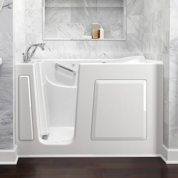 Exclusive Series 60 in. x 30 in. Left Hand Walk-In Air Bath Bathtub with Quick Drain in White