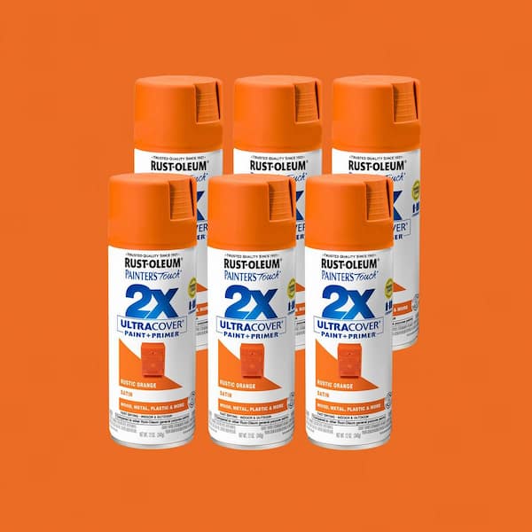 12 oz. Satin Rustic Orange General Purpose Spray Paint (6-Pack)
