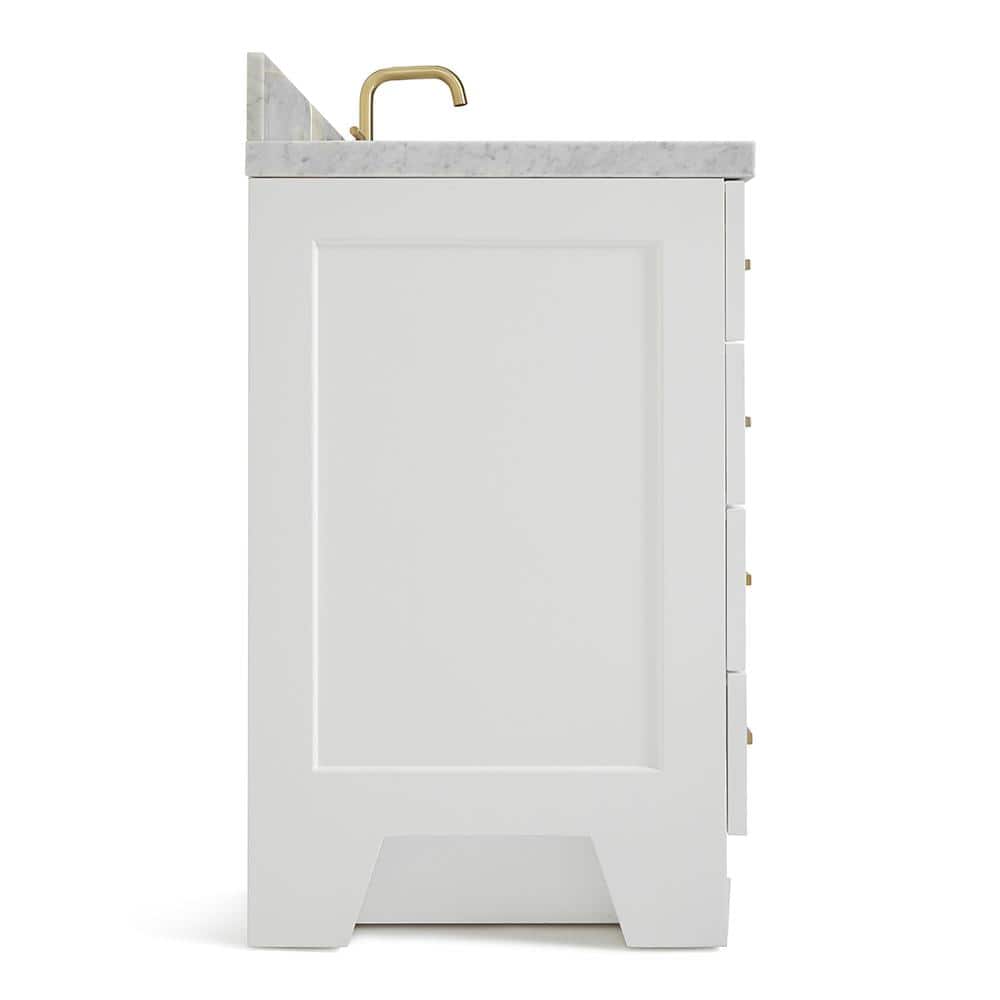 Taylor White Single Bathroom Vanity with Carrara Marble Top