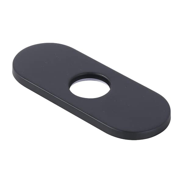 6.1 in. x 2.44 in. x 0.31 in. Stainless Steel 1-Hole or 3-Hole Sink Faucet Deckplate in Matte Black