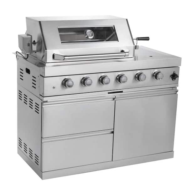 4-Burner Propane Gas Grill Island in Stainless Steel
