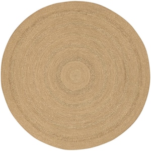 Natural Seagrass Natural 6 ft. x 6 ft. Solid Contemporary Round Area Rug