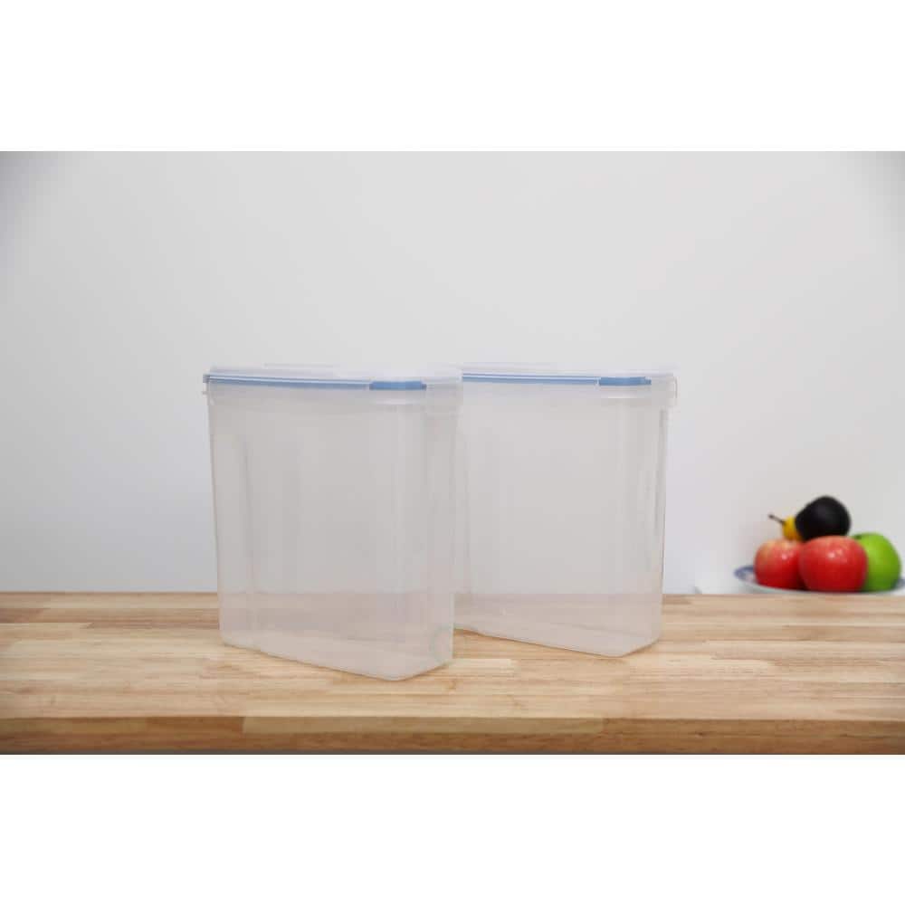 Clear BPA-Free Plastic Food Storage Containers with Airtight Lids, Set of 2