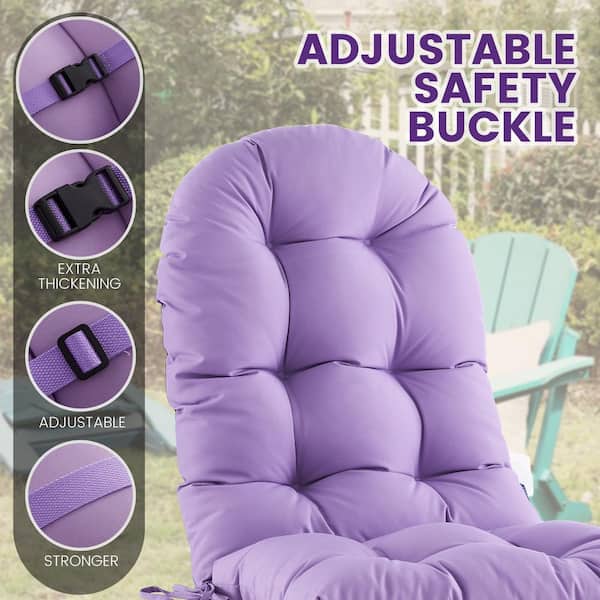 BLISSWALK Patio Chair Cushion for Adirondack High Back Tufted Seat Chair  Cushion Outdoor 48 in. x 21 in. x 4 in. Purple WGB05 - The Home Depot