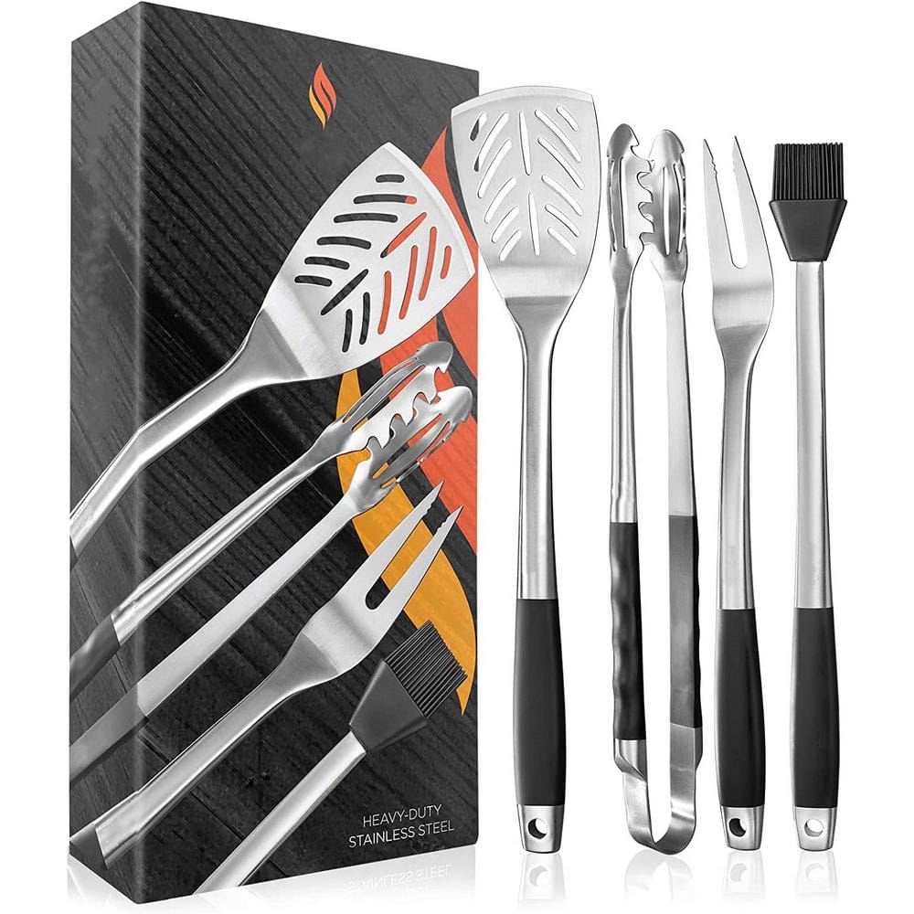 Grill Trade - Grill Tools Set - BBQ Grill Utensils - Barbecue Grill Accessories with Tongs