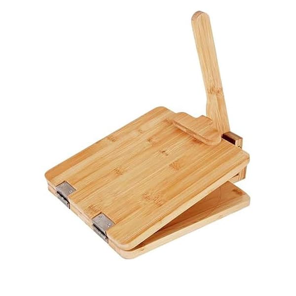 Premium Wooden Series Square Bamboo Finish Tortilla Press Maker with Parchment Paper for Mexican Tacos Burrito Roti