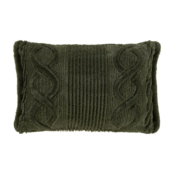 Unbranded Caress Polyester Evergreen Boudoir Decorative Throw Pillow 15 in. X 20 in.