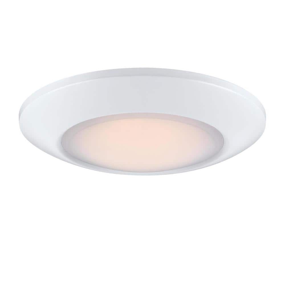 White Steel 11" LED Flush Mount Ceiling Light