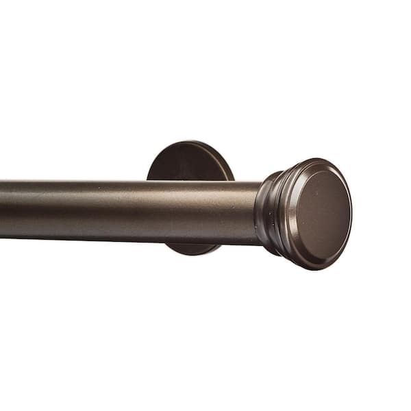 Tekno Pro 120 in. Non-Adjustable 1.13 in. Diameter Decorative Traverse Curtain Rod with Reba Finial in Oil Rubbed Bronze