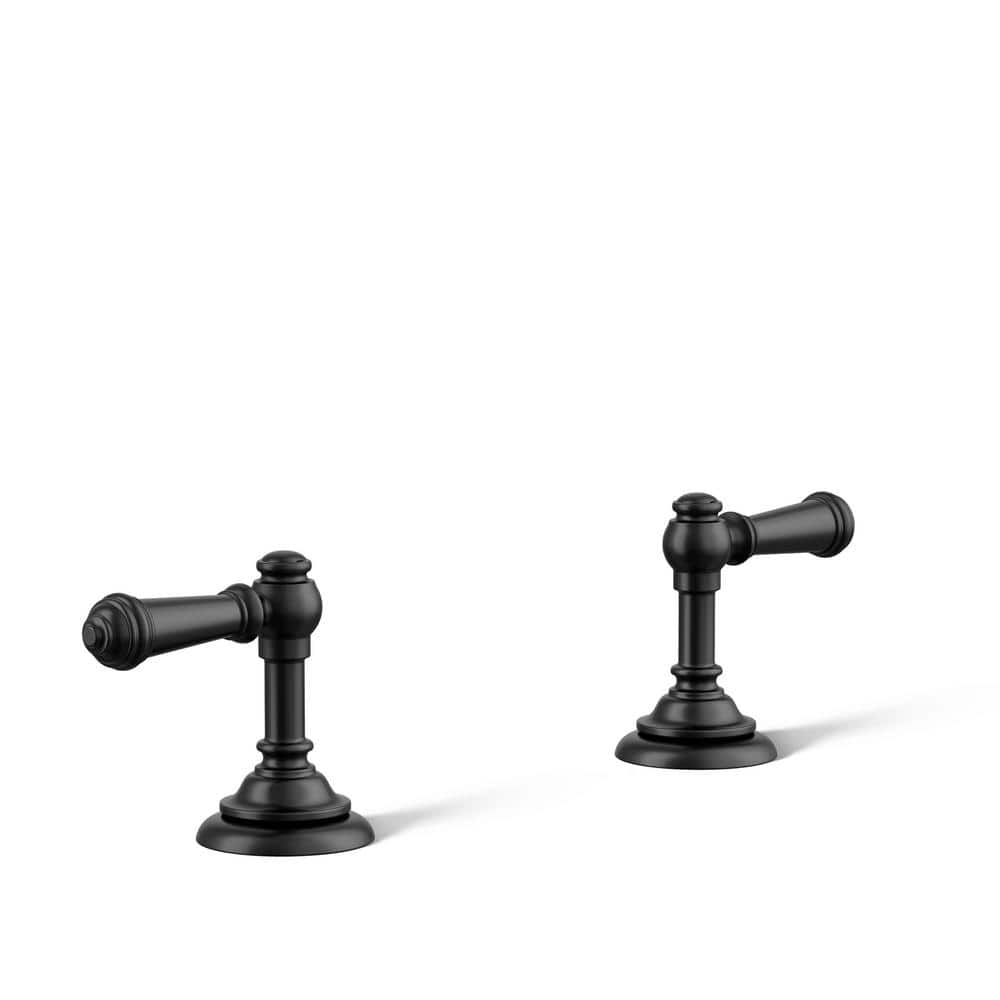 KOHLER Artifacts Lever Bathroom Sink Faucet Handles in Matte Black ...