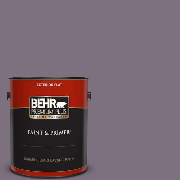 BEHR PREMIUM PLUS 1 gal. #PPU17-17 Plum Shadow Flat Exterior Paint & Primer