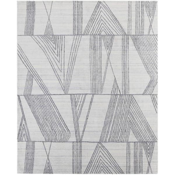 9 ft. x 12 ft. Black, Ivory Abstract Area Rug