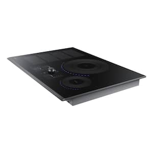 30 in. Induction Cooktop with Fingerprint Resistant Black Stainless Trim with 5 Burner Elements and Flex Zone Element