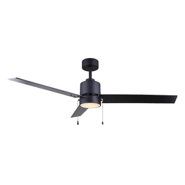 Juniper 52 in. Indoor Matte Black Standard Ceiling Fan with Soft White Integrated LED