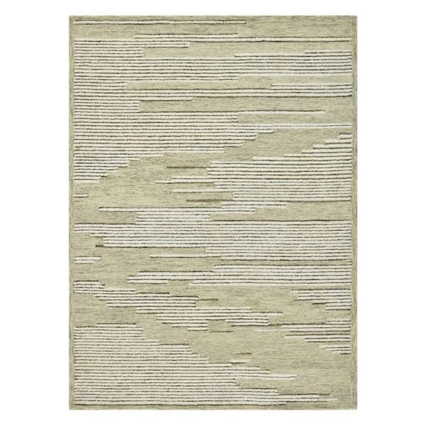 8 ft. x 10 ft. Multi-Colored Wool Striped Hand Hooked Area Rug