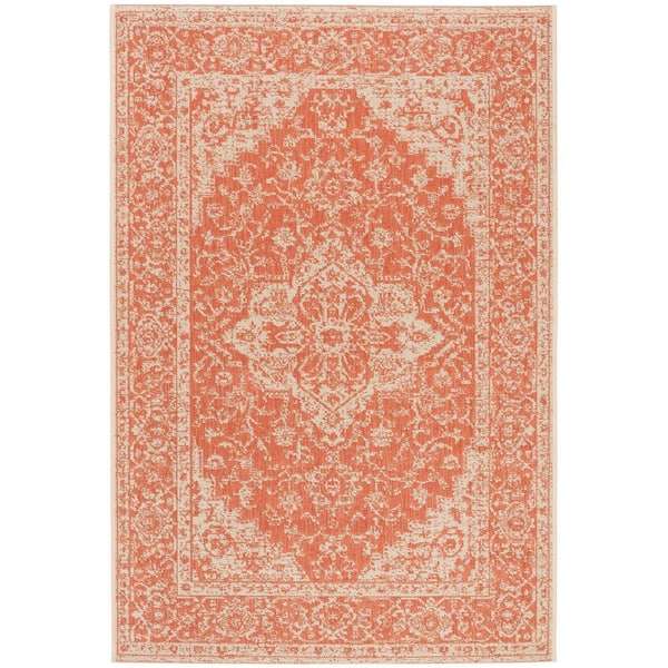 SAFAVIEH Linden Rust/Cream 4 ft. x 6 ft. Border Antique Medallion Area Rug