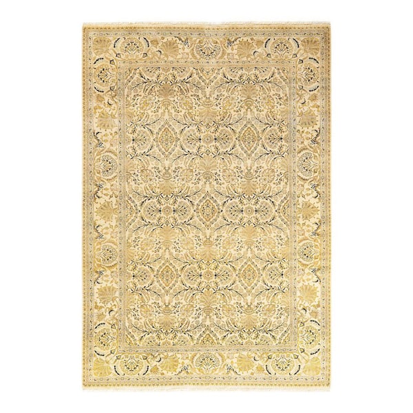 Solo Rugs Mogul One-of-a-Kind Traditional Ivory 6 ft. 1 in. x 8 ft. 10 in. Oriental Area Rug