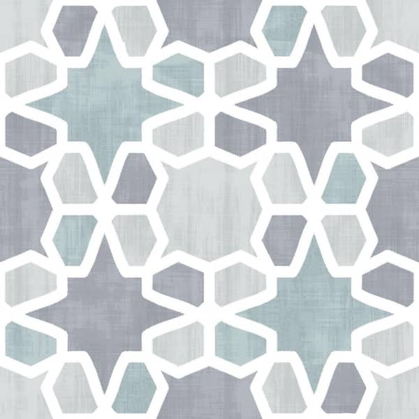 FloorPops Rajah 12 in. W x 12 in. L Blue Peel & Stick Vinyl Tile Flooring (20 sq. ft./case)