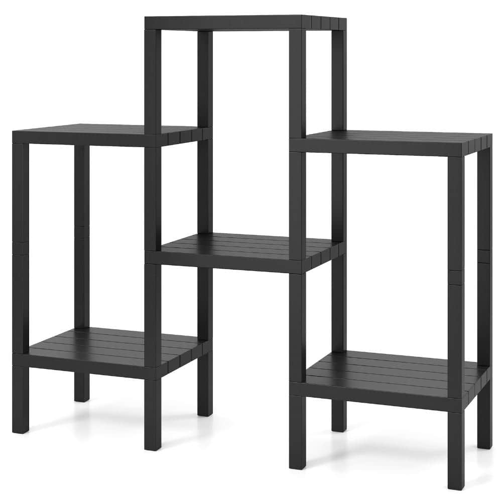 6-Tier Black Plastic Modular Floor Storage Shelving Unit price history on PriceWatchPro