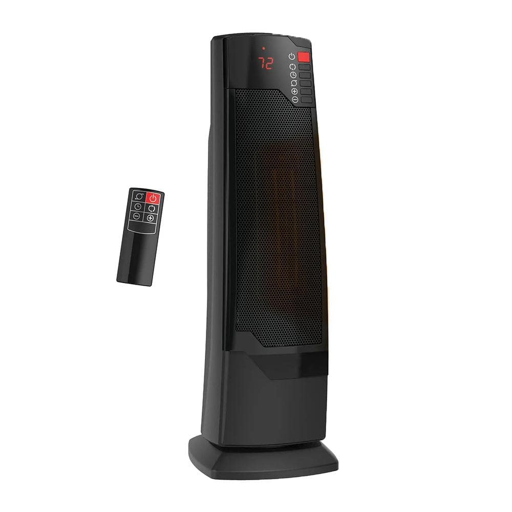 1500 W 22 in. Indoor Electric Tower Forced Air Ceramic Space Heater with Re