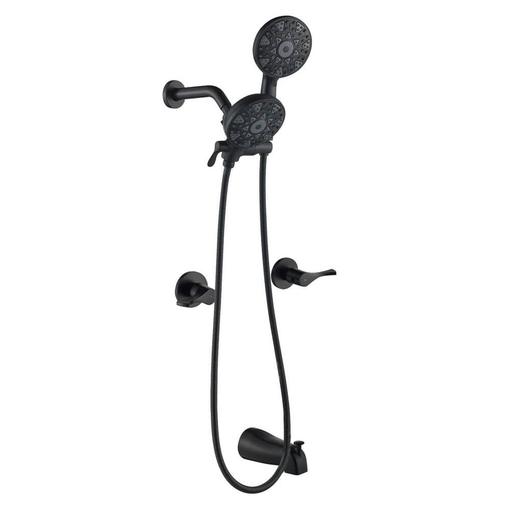 Rain 2-Handle 5-Spray Tub Shower Faucet 1.8 GPM with Pressure Balance in Black (Valve Included) price history on PriceWatchPro