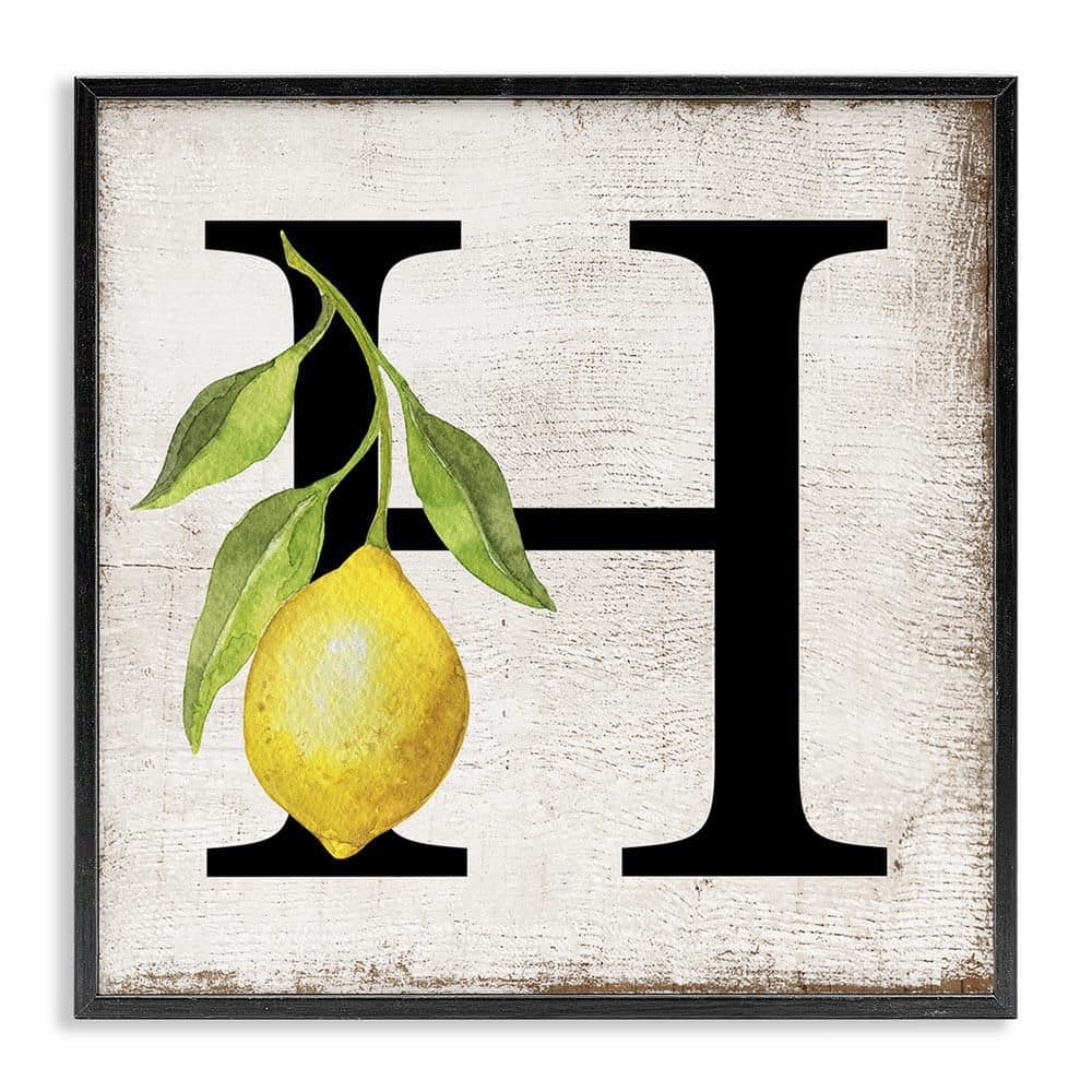 H with Lemon Letter by Creatif Belle Black Framed Food Giclee Art Print 12 in. x 12 in. price history on PriceWatchPro