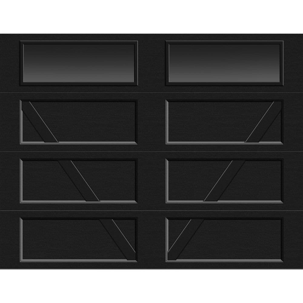 Clopay Bridgeport Steel Design V 9 ft. X 7 ft. Non-Insulated Black