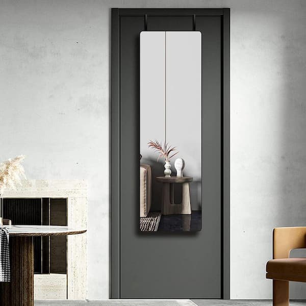Black 14 in. W x 47 in. H Classic Rectangular Metal Framed Wall Mirror
