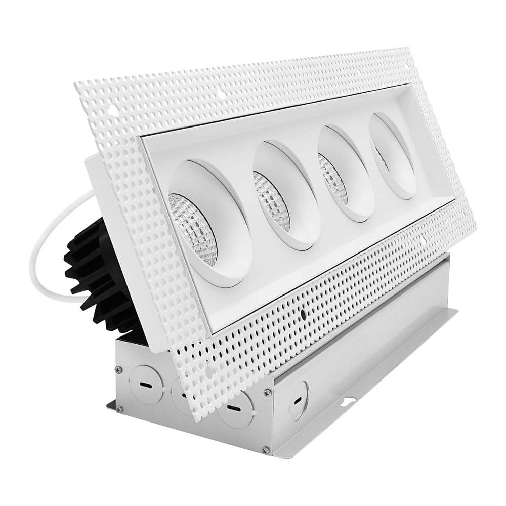 4-Head Integrated LED Rectangle Regressed Trimless Gimbal Light, 360°+15° Swivel, 5CCT, CRI90, 60W, 4000LM, Dimmable price history on PriceWatchPro