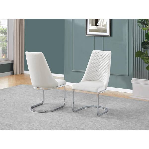 Best Quality Furniture Cristina Cream Velvet Fabric Dining Chair