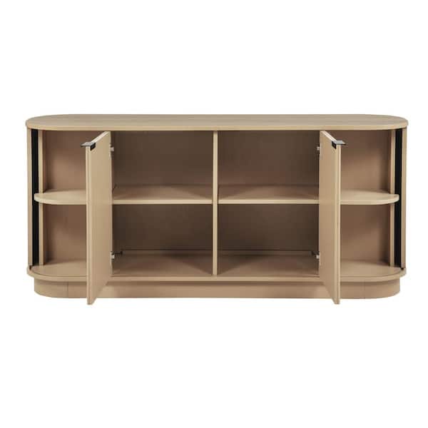 Best Master Furniture Caldera Light Oak Wood Buffet with Fluted