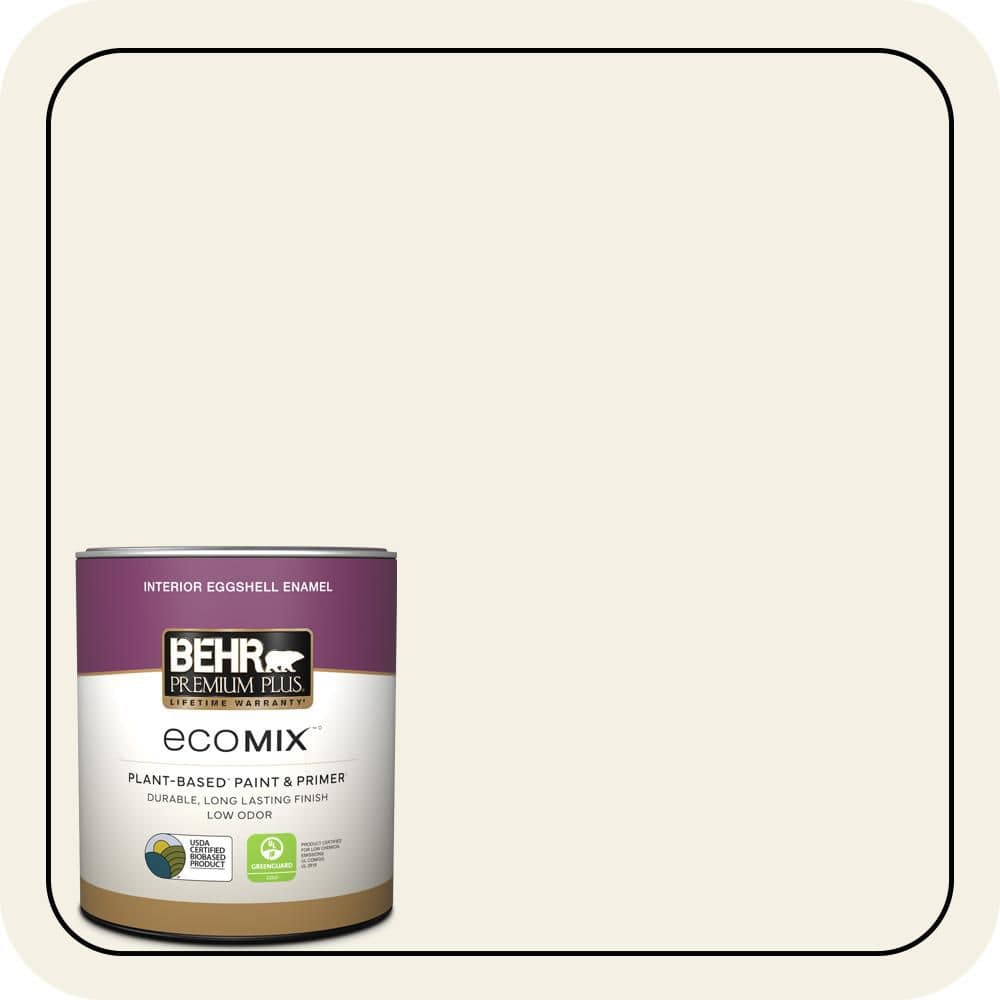1 qt. #BXC-01 Resort White Eggshell Enamel EcoMix Plant-Based Interior Paint & Primer product image for price tracking
