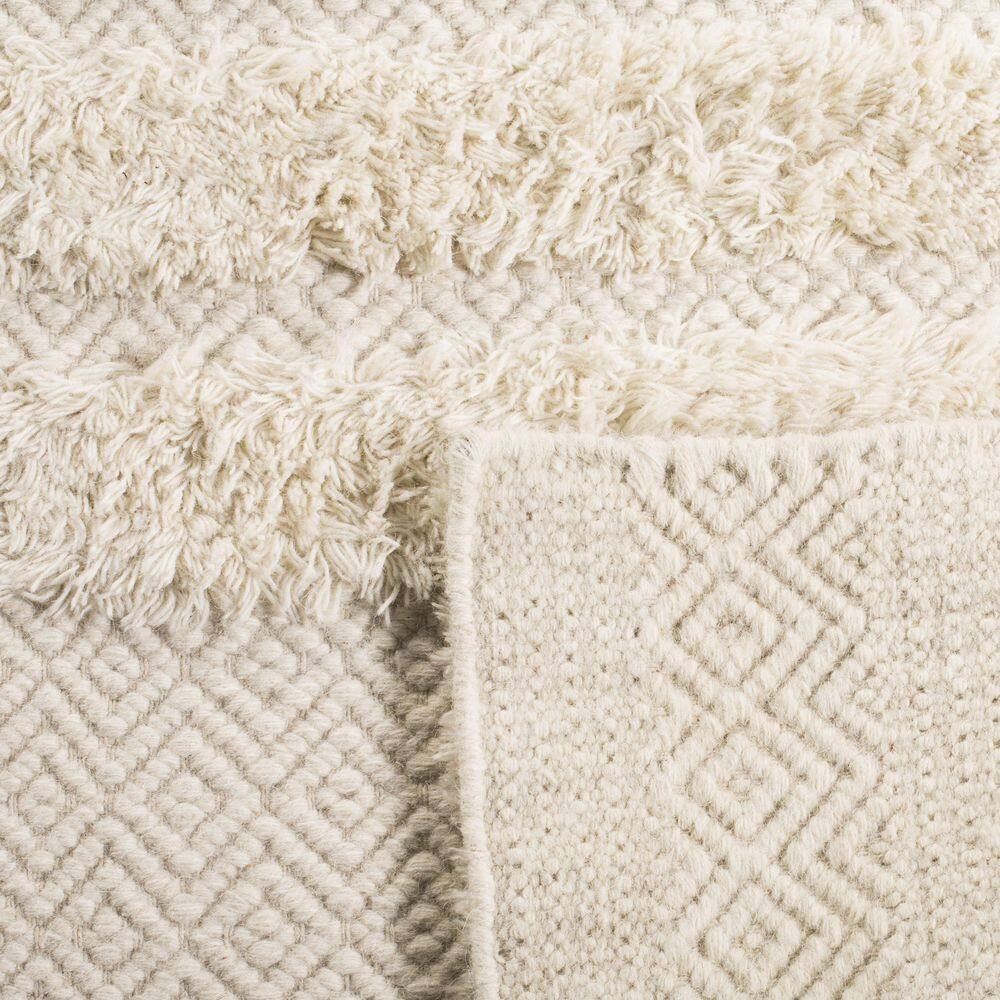 Ivory Hand-Knotted Wool and Cotton 4' x 6' Rug