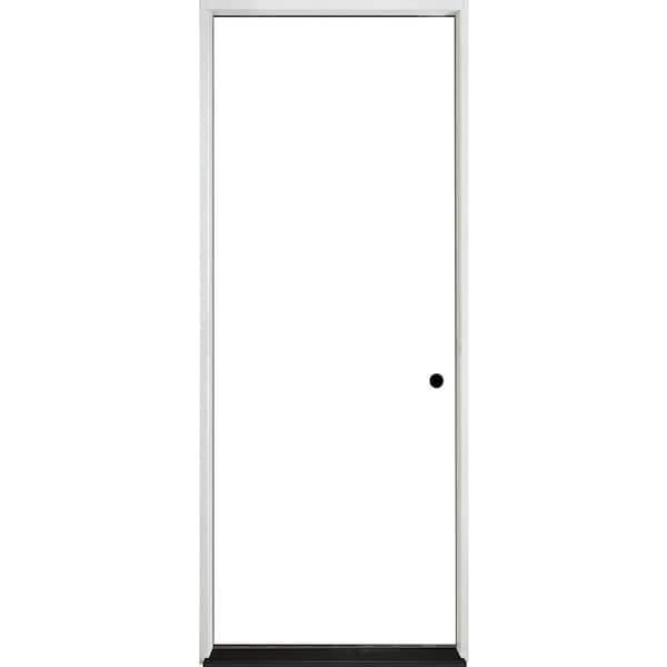 36 in. x 80 in. Primed Flush HB LHIS Composite 20Min Fire-Rated House-to-Garage Single Prehung Interior Door w/Blk Hinge
