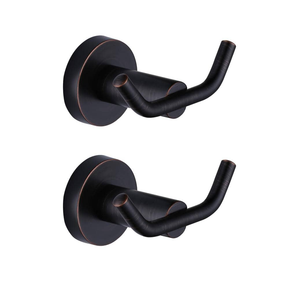 WOWOW Knob Hook Double Robe/Towel Hook in Oil Rubbed Bronze (2-Pack ...