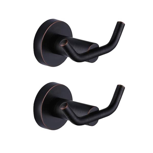 WOWOW Knob Hook Double Robe/Towel Hook in Oil Rubbed Bronze (2-Pack)