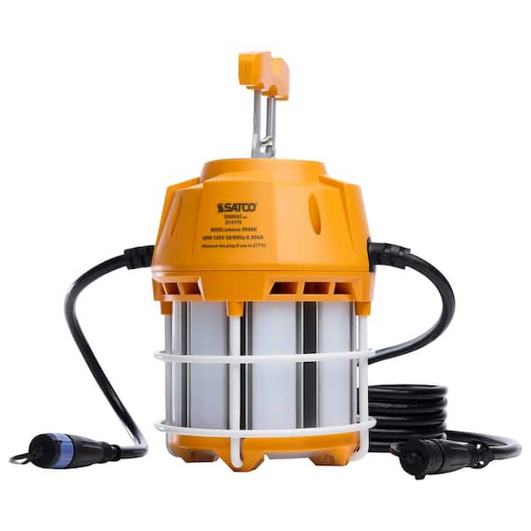 120-277V 6000 Lumens LED Plug-in Hanging Work Light 9.17 in. 5000K