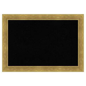 Angled Gold Wood Framed Black Corkboard 27 in. W. x 19 in. Bulletin Board Memo Board