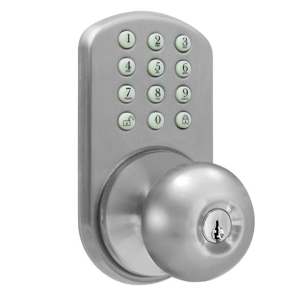 Morning Industry Satin Nickel Touch Pad Electronic Entry Door Knob HKK-01SN  - The Home Depot