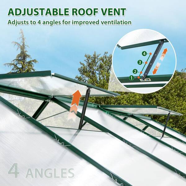 COOS BAY 6ft.x 10ft.x 7ft. Walk-in Polycarbonate Greenhouses for