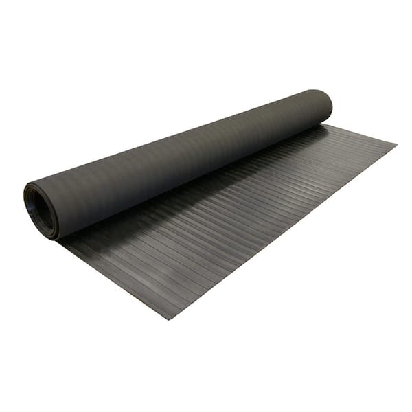Rubber-Cal Recycled Flooring 1/4 in x 4 ft x 8 ft - Black Rubber Mats