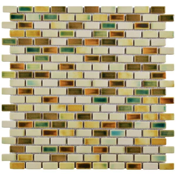 Merola Tile Rustica Subway Springfield 11-3/4 in. x 11-3/4 in. x 8 mm Porcelain Mosaic Tile