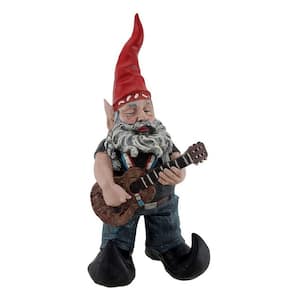 14.5 in. H Willie Elfson the Country Star Gnome Pickin' On His Old Guitar Home and Garden Gnome Statue