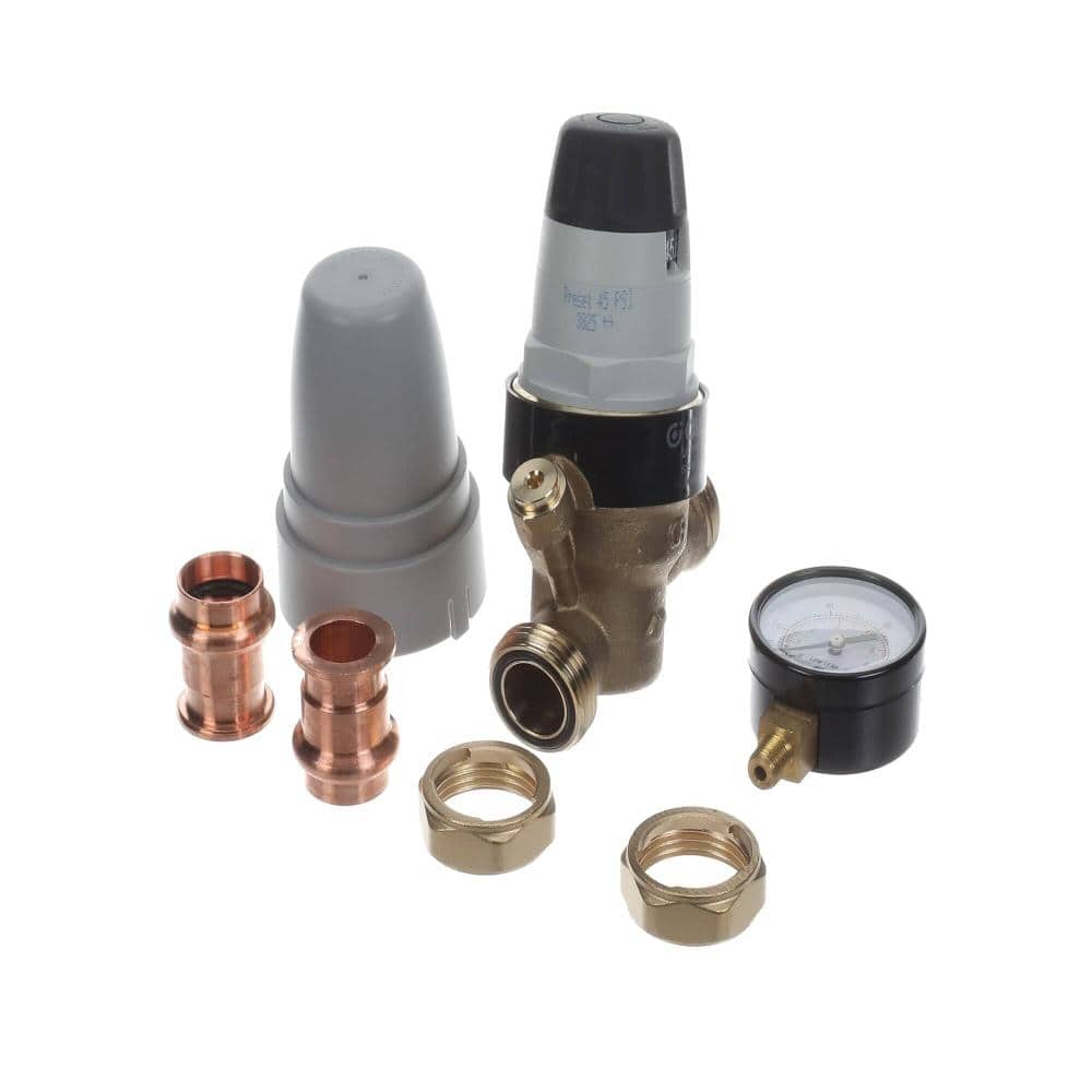 "Pressure Reducing Valve Gauge Adjustable-Preset 45Psi 3/4"" Press Union Max 12.5Gpm Prescal 535651HA" price history on PriceWatchPro