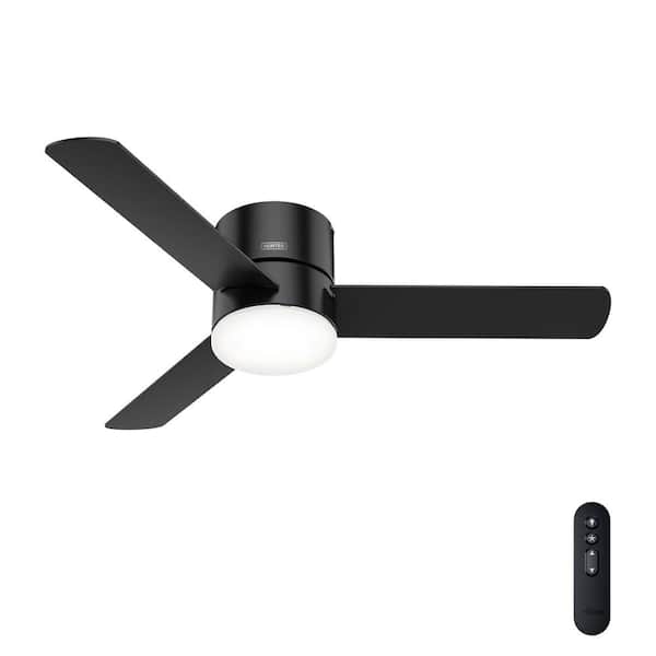 Hunter Minimus 52 in. Integrated LED Indoor Matte Black Ceiling Fan with Remote and Light Kit