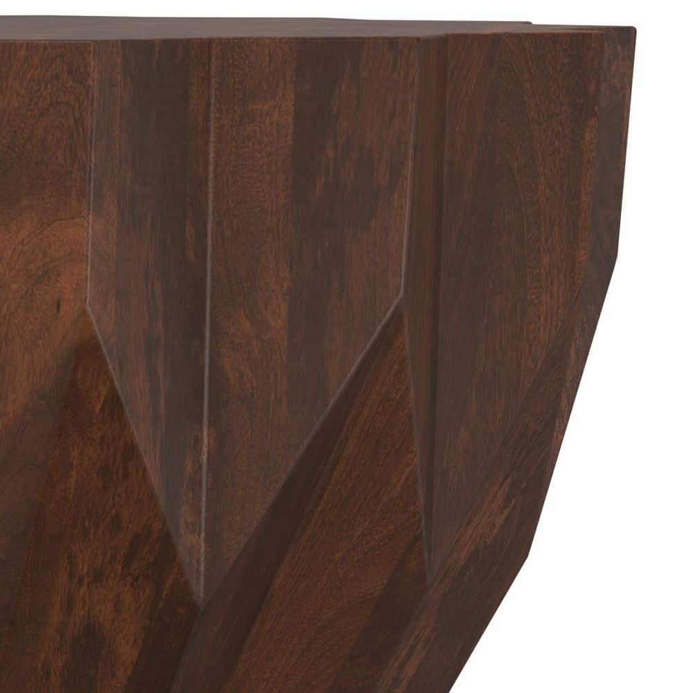 Turnbull Round Walnut Mango Wood Geometric Coffee Table