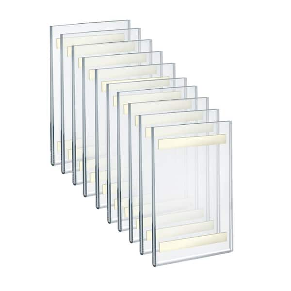Azar Displays 5.5 in. x 8.5 in. Acrylic Clear Wall U Frame with Adhesive Tape